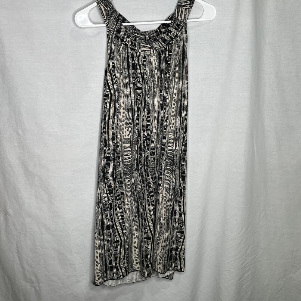 Max Studio Sleeveless Black Cream Swing Dress S
